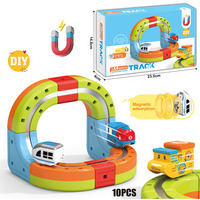 MILI 10 pièces Blocs de construction en ABS pour montage DIY, circuit de train électronique à lévitation, ensemble de cubes magnétiques, jouet à fentes magnétiques, batterie au lithium