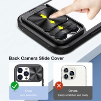 Couvercle de Protection complète de l'objectif du curseur de caméra transparent pour étui de téléphone iPhone fenêtre coulissante