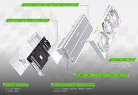 Nouvelle carte graphique de jeu pour ordinateur de bureau Manli RTX 5070 Ti OC 16 Go Blanc Gallardo GDDR7 MXM Fan 2580 MHz Horloge du processeur Interface 128 bits PCIe 4.0 16X