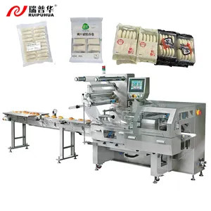 Top Quality Automatic Frozen Food Flow Packing Machinery For Spring Roll Wrapper Pizza Dough Pancake