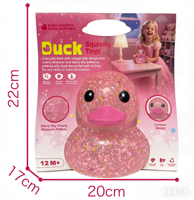Jouet Squishy Becho Toys Canard en Gelée Pailleté en PVC, Anti-stress à Presser, Cadeaux d'Anniversaire, Décoration de Tableau de Bord, Jouets de Bain