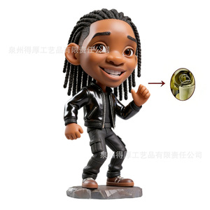 Dreadlocks <b>Boy</b> Figurine Leather Jacket Style Cartoon Toy PVC Material Desktop Decoration For <b>Boys</b> Age 14 <b>Up</b> - Product Image 1