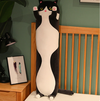 Adorable oreiller cylindrique en peluche chat, poupée longue pour personne paresseuse, jouet pour le sommeil, pour les ventes internationales