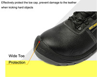 Chaussures de sécurité mi-montantes robustes pour hommes en cuir véritable, bottes de travail avec embout en acier, anti-perforation et antidérapantes pour la construction et l'exploitation minière