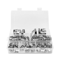 101 pièces en acier inoxydable collier de serrage réglable à vis sans fin pince 8-44mm pinces de tuyau colliers de serrage automobile pince fixe outil + clé