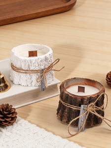 LANJO New Design Wooden Container Handmade Scented <b>Candle</b> Round Shaped for Home Decoration Christmas Mother's day - Product Image 3