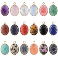 Pendentif en cristal naturel ellipsoïdal plaqué or pour la production et la vente en gros de bijoux