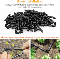 Kit de raccords d'irrigation goutte à goutte GREAT IRRIGATION 4/7mm : Té, coudé, coupleur droit, bouchon d'extrémité pour l'arrosage de jardin