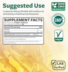 Capsules de Nigelle Biologique Antioxydant Extrait de Poudre de Nigelle Pilule Soutient les Articulations et la Digestion Capsule Dure de Nigelle - Product Image 2
