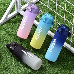 High-End Sports Frosted Gradient Color Water Bottle Direct <b>Drinking</b> Portable for Outdoor Travel - Product Image 2