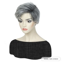 FH P13547 Highlight Gris Court Pixie Perruque Pas Cher Femmes Perruques Synthétiques