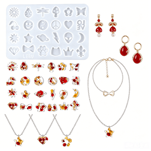 LEQU Kit de Moldes de Silicona para Joyería Mini, 24 Formas, Reutilizables, Fáciles de Desmoldar, para Manualidades con Resina, Venta al Por Mayor - Product Image 2