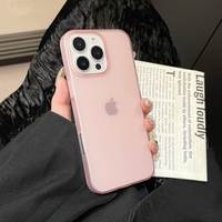 Coque de téléphone transparente antichoc en PC couleur bonbon tendance pour iPhone 17 16 Pro Max 15 Plus 12 13 14 11 XS XR – Housse givrée