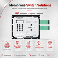Teclado de Membrana Metálica con Membrana Gráfica, Cable Flexible de Alta Resistencia, Teclado Impermeable con Botones y Ventana Transparente