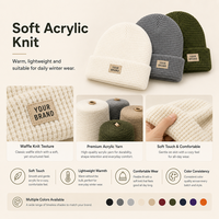 Gorros de Punto Tipo Waffle Personalizados con Logotipo para Eventos Corporativos, Artículos Promocionales para Clubes, Gorros de Invierno al por Mayor