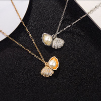 Collier pendentif en imitation perle coquillage, design élégant, style européen et américain