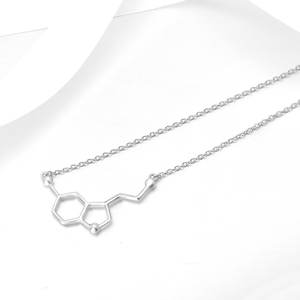 925 in argento Sterling serotonina molecola di felicità neurotrasmettitore collana alla moda rodio Science Lover <span class=keywords><strong>gioielli</strong></span> per feste - Product Image 3