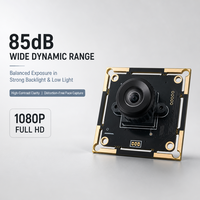 Modul Kamera USB 85dB WDR 1080P Rentang Dinamis Lebar 38x38mm Papan 5Pin untuk Pengenalan Wajah Kontrol Akses