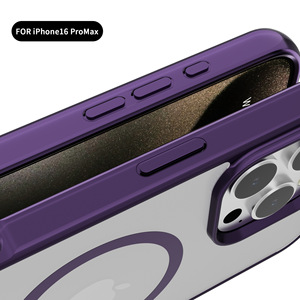 Custodia per Telefono in TPU+PC Opaco Magnetico con Linea Metallica Laccata, Antiurto e Impermeabile per 15/16 - Product Image 4