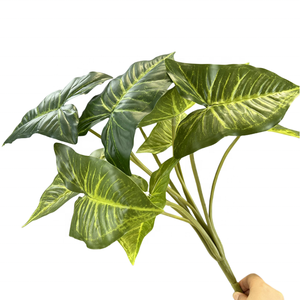 Haute qualité 10 têtes bonsaï plante vraie touche artificielle vert <span class=keywords><strong>Arum</strong></span> feuilles pour la décoration intérieure de la maison - Product Image 3