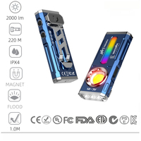 Linterna LED de Bolsillo AC05 Recargable por USB, Magnética, Potente, con Luz Lateral RGB, Impermeable, para Camping y Reparaciones