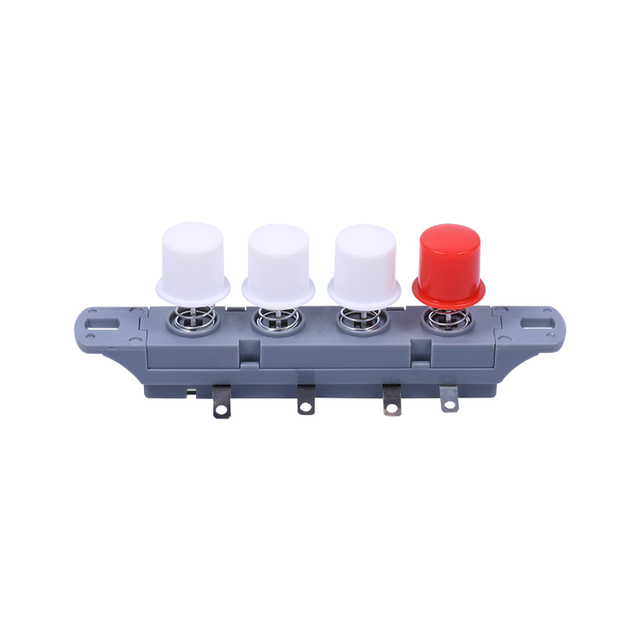 4-Key Brass Piano Fan Momentary Push Button Switch for Electronic Appliances 1NO Combination 250V Max. Voltage 22mm Mounting