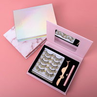 Yiernuo personnalisé 3D vison faux cils nouveau Design boîtes à cils emballage de cils ensemble 25mm propre marque en gros vison maquillage des yeux