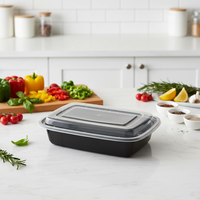 Recipientes Rectangulares Desechables para Alimentos al por Mayor con Tapas Transparentes, de PP de Grado Alimenticio, Aptos para Congelador y Microondas, Cuencos para Preparación de Comidas a Bajo Precio