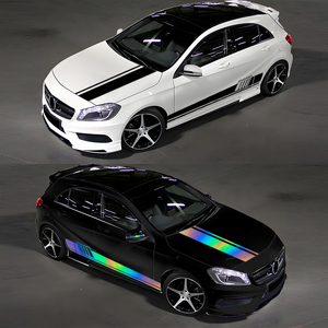 Keyasi ชุดสติ๊กเกอร์ลายรถแข่ง6ชิ้น, อุปกรณ์เสริมภายนอกไวนิล/พีวีซีกันน้ำสำหรับรถยนต์รถบรรทุกรวมทั้งสติกเกอร์2ชิ้น - Product Image 2