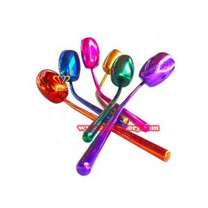 Giardino di lusso paesaggio di <span class=keywords><strong>strada</strong></span> ornamento in acciaio inox metallo artigianato arte scultura placcatura palloncino fiori angelo/croce/moda - Product Image 1