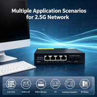 Commutateur réseau 2500M non géré 2.5G 4+2 ports PoE, alimentation 12V 1A, 2 SFP 10G pour routeur Wifi