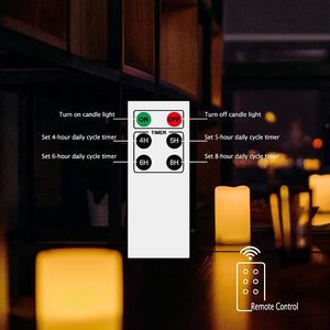 Bougies LED en cire véritable à piles, effet vacillant, avec télécommande 10 touches - Product Image 3