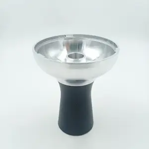 Round Shape Aluminum Single Hole Narguile Accessories Hookah Silicone Tobacco Bowl