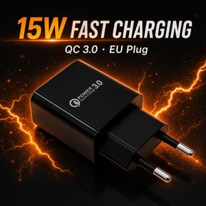 Chargeur mural USB 18W avec options de prises US et EU pour téléphone, tablette, écouteurs, appareil photo, maison, bureau, voyage – Vente en gros, fournisseur <span class=keywords><strong>OEM</strong></span> - Product Image 1