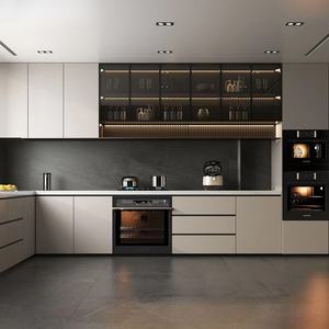 Armario personalizado de nuevo diseño, conjunto modular de fábrica, armario de madera contrachapada moderno, Isla de almacenamiento, armarios de cocina italianos - Product Image 4