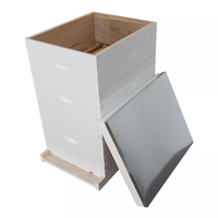 Vente flash AMZ - Ruche en bois ciré pour abeilles, 8 ou 10 cadres, boîte moyenne, super boîte Langstroth, non assemblée, peinte, ruche profonde pour abeilles