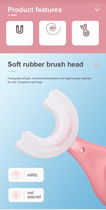 แปรงสีฟันซิลิโคนเกรดอาหาร100% แปรงสีฟันเด็กแปรงสีฟันทำความสะอาดช่องปากแปรงสีฟันเด็ก360องศาสำหรับ - Product Image 4