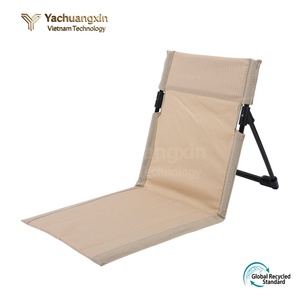 Chaise de camping pliable d'extérieur avec dossier intégré, tissu Oxford, cadre en aluminium, design rectangulaire minimaliste, style décontracté - Product Image 2