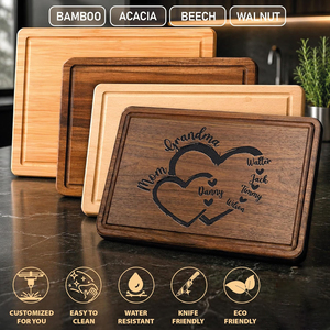 Tabla <span class=keywords><strong>de</strong></span> Cortar Personalizada con Logotipo Grabado, <span class=keywords><strong>de</strong></span> Bambú, Madera <span class=keywords><strong>de</strong></span> Nogal, Haya, Arce, Roble, Acacia, Regalo <span class=keywords><strong>de</strong></span> Cumpleaños para Mamá o Abuela - Product Image 3