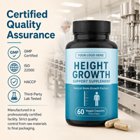 Capsules de croissance en herbes personnalisables en marque blanche (OEM), supplément nutritionnel naturel à base de plantes, 60 unités