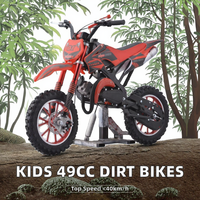 Vente d'entrepôt aux États-Unis Motos électriques tout-terrain 49cc automatiques pour enfants Dirt Bikes Mini 49cc Motos Kick Start Frein à disque F/R Entraînement par chaîne