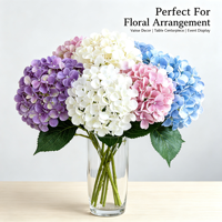 Fleur artificielle d'hortensia en soie multicolore réaliste au toucher réel, tige de fleur pour centre de table, décoration d'événements, de mariages et de la maison