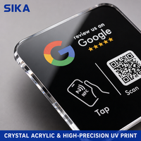 Carte de membre intelligente en acrylique SIKA avec puce NFC et code QR pour restaurants, cafés, hôtels, salons, barbiers, et plaque de table personnalisée