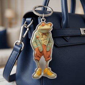 Breloque de sac en acier inoxydable, motif Mignon Cabret Gentleman en Costume, Pendentif de sac à main amusant et original, Accessoire de sac à main fantaisie - Product Image 3