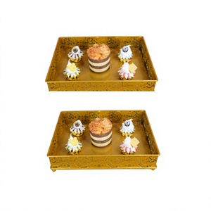 Plateau de service pour fruits secs couleur or métallique, qualité supérieure, taille personnalisée, plateau à dattes pour Ramadan au prix le plus bas - Product Image 1