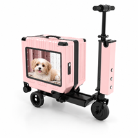 Scooter de transport électrique multifonctionnel pour animaux de compagnie, avec boîte à bagages détachable de 42L en PC et alliage d'aluminium, pour chats et petits chiens, idéal pour l'extérieur