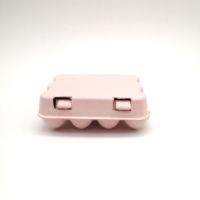 Cartons à œufs en pulpe de papier compostable à usage unique, rose, pour cailles, avec 12 emplacements
