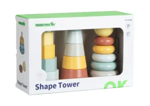 Brinquedos infantis 2024, conjunto de três colunas empilháveis geométricas de madeira, arco-íris, círculos empilháveis, torre de blocos