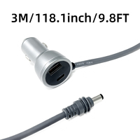 Chargeur de voiture Starlink Mini DC 3M/9.8FT 18AWG avec affichage numérique, prend en charge l'alimentation de deux appareils pour une utilisation en déplacement