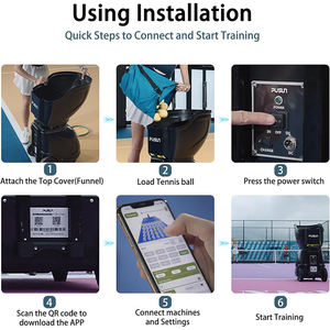 Popüler PT-SMART PRO PUSUN 115 Top Tenis Topu Makinesi Atıcı Ekipmanı, APP Uzaktan Kumanda ile Antrenman Pratiği için - Product Image 5